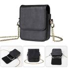For Samsung Galaxy Z Flip7 / 6 / 5 / 4 Mini Long Shoulder Chain Crossbody Folding Magnetic Leather Phone Bag(Black) - 1