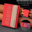 BFK25 BINFEN Color Flowers Magsafe Magnetic Leather Card Bag(Red) - 3