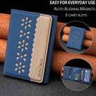 BFK25 BINFEN Color Flowers Magsafe Magnetic Leather Card Bag(Dark Blue) - 3