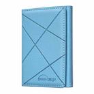 BFK24 Diamond Embossed Magsafe Magnetic Leather Card Bag(Light Blue) - 1