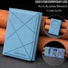 BFK24 Diamond Embossed Magsafe Magnetic Leather Card Bag(Light Blue) - 3
