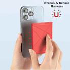 BFK24 Diamond Embossed Magsafe Magnetic Leather Card Bag(Red) - 2