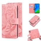 For Huawei P smart 2020 Tiger Embossing Pattern Horizontal Flip Leather Case with Holder & Card Slots & Wallet(Pink) - 1
