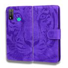 For Huawei P smart 2020 Tiger Embossing Pattern Horizontal Flip Leather Case with Holder & Card Slots & Wallet(Purple) - 1