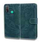 For Huawei P smart 2020 Tiger Embossing Pattern Horizontal Flip Leather Case with Holder & Card Slots & Wallet(Green) - 2