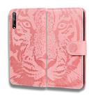 For Huawei P smart S / Enjoy 10S Tiger Embossing Pattern Horizontal Flip Leather Case with Holder & Card Slots & Wallet(Pink) - 2