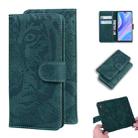 For Huawei P smart S / Enjoy 10S Tiger Embossing Pattern Horizontal Flip Leather Case with Holder & Card Slots & Wallet(Green) - 1