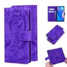 For Huawei P smart Z / Y9 Prime (2019) Tiger Embossing Pattern Horizontal Flip Leather Case with Holder & Card Slots & Wallet(Purple) - 1