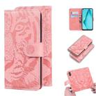 For Huawei P40 Lite / nova 6 SE Tiger Embossing Pattern Horizontal Flip Leather Case with Holder & Card Slots & Wallet(Pink) - 1