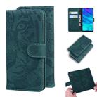 For Huawei P smart (2019) Tiger Embossing Pattern Horizontal Flip Leather Case with Holder & Card Slots & Wallet(Green) - 1