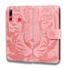 For Huawei Enjoy 9s Tiger Embossing Pattern Horizontal Flip Leather Case with Holder & Card Slots & Wallet(Pink) - 2