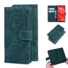 For Huawei Enjoy 9s Tiger Embossing Pattern Horizontal Flip Leather Case with Holder & Card Slots & Wallet(Green) - 1