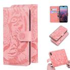 For Huawei P20 Tiger Embossing Pattern Horizontal Flip Leather Case with Holder & Card Slots & Wallet(Pink) - 1