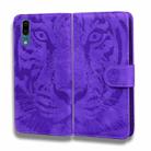 For Huawei P20 Tiger Embossing Pattern Horizontal Flip Leather Case with Holder & Card Slots & Wallet(Purple) - 2