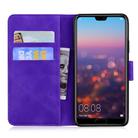 For Huawei P20 Tiger Embossing Pattern Horizontal Flip Leather Case with Holder & Card Slots & Wallet(Purple) - 3