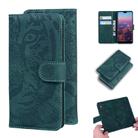 For Huawei P20 Tiger Embossing Pattern Horizontal Flip Leather Case with Holder & Card Slots & Wallet(Green) - 1