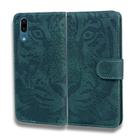 For Huawei P20 Tiger Embossing Pattern Horizontal Flip Leather Case with Holder & Card Slots & Wallet(Green) - 2