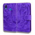 For Huawei P20 Lite / nova 3e Tiger Embossing Pattern Horizontal Flip Leather Case with Holder & Card Slots & Wallet(Purple) - 2