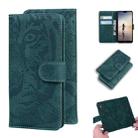 For Huawei P20 Lite / nova 3e Tiger Embossing Pattern Horizontal Flip Leather Case with Holder & Card Slots & Wallet(Green) - 1