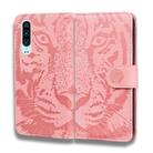 For Huawei P30 Tiger Embossing Pattern Horizontal Flip Leather Case with Holder & Card Slots & Wallet(Pink) - 2