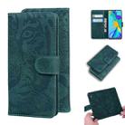 For Huawei P30 Tiger Embossing Pattern Horizontal Flip Leather Case with Holder & Card Slots & Wallet(Green) - 1