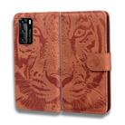 For Huawei P40 Tiger Embossing Pattern Horizontal Flip Leather Case with Holder & Card Slots & Wallet(Brown) - 2