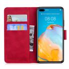 For Huawei P40 Tiger Embossing Pattern Horizontal Flip Leather Case with Holder & Card Slots & Wallet(Red) - 3