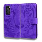 For Huawei P40 Tiger Embossing Pattern Horizontal Flip Leather Case with Holder & Card Slots & Wallet(Purple) - 2