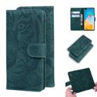 For Huawei P40 Tiger Embossing Pattern Horizontal Flip Leather Case with Holder & Card Slots & Wallet(Green) - 1