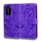 For Huawei P40 Pro Tiger Embossing Pattern Horizontal Flip Leather Case with Holder & Card Slots & Wallet(Purple) - 2