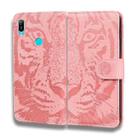 For Huawei Y6 (2019) Tiger Embossing Pattern Horizontal Flip Leather Case with Holder & Card Slots & Wallet(Pink) - 1