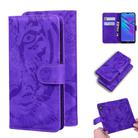 For Huawei Y6 (2019) Tiger Embossing Pattern Horizontal Flip Leather Case with Holder & Card Slots & Wallet(Purple) - 1