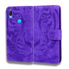 For Huawei Y6 (2019) Tiger Embossing Pattern Horizontal Flip Leather Case with Holder & Card Slots & Wallet(Purple) - 2