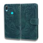 For Huawei Y6 (2019) Tiger Embossing Pattern Horizontal Flip Leather Case with Holder & Card Slots & Wallet(Green) - 2