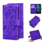 For Huawei Honor 20 / nova 5T Tiger Embossing Pattern Horizontal Flip Leather Case with Holder & Card Slots & Wallet(Purple) - 1