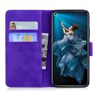 For Huawei Honor 20 / nova 5T Tiger Embossing Pattern Horizontal Flip Leather Case with Holder & Card Slots & Wallet(Purple) - 3