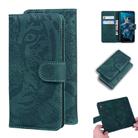 For Huawei Honor 20 / nova 5T Tiger Embossing Pattern Horizontal Flip Leather Case with Holder & Card Slots & Wallet(Green) - 1