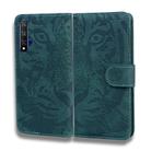 For Huawei Honor 20 / nova 5T Tiger Embossing Pattern Horizontal Flip Leather Case with Holder & Card Slots & Wallet(Green) - 2