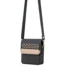 BFB13 BINFEN Color Flowers Crossbody Flip Phone Leather Bag(Black) - 3