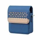 BFB13 BINFEN Color Flowers Crossbody Flip Phone Leather Bag(Dark Blue) - 2