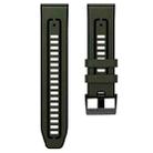 For Garmin 22mm xDfind Leather Skin Silicone Quick Release Watch Band(Army Green) - 3