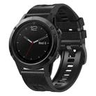 For Garmin 22mm xDfind Leather Skin Silicone Quick Release Watch Band(Black) - 1