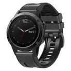 For Garmin 22mm xDfind Leather Skin Silicone Quick Release Watch Band(Charcoal Gray) - 1