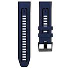 For Garmin 22mm xDfind Leather Skin Silicone Quick Release Watch Band(Dark Blue) - 3
