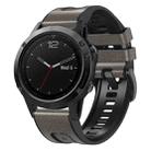 For Garmin 22mm xDfind Leather Skin Silicone Quick Release Watch Band(Starry Gray) - 1