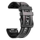 For Garmin 22mm xDfind Leather Skin Silicone Quick Release Watch Band(Starry Gray) - 2