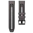 For Garmin 22mm xDfind Leather Skin Silicone Quick Release Watch Band(Starry Gray) - 3