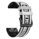 For Garmin 22mm xDfind Leather Skin Silicone Quick Release Watch Band(White) - 2