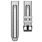 For Garmin 22mm xDfind Leather Skin Silicone Quick Release Watch Band(White) - 3