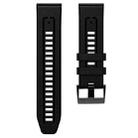 For Garmin 26mm xDfind Leather Skin Silicone Quick Release Watch Band(Black) - 3